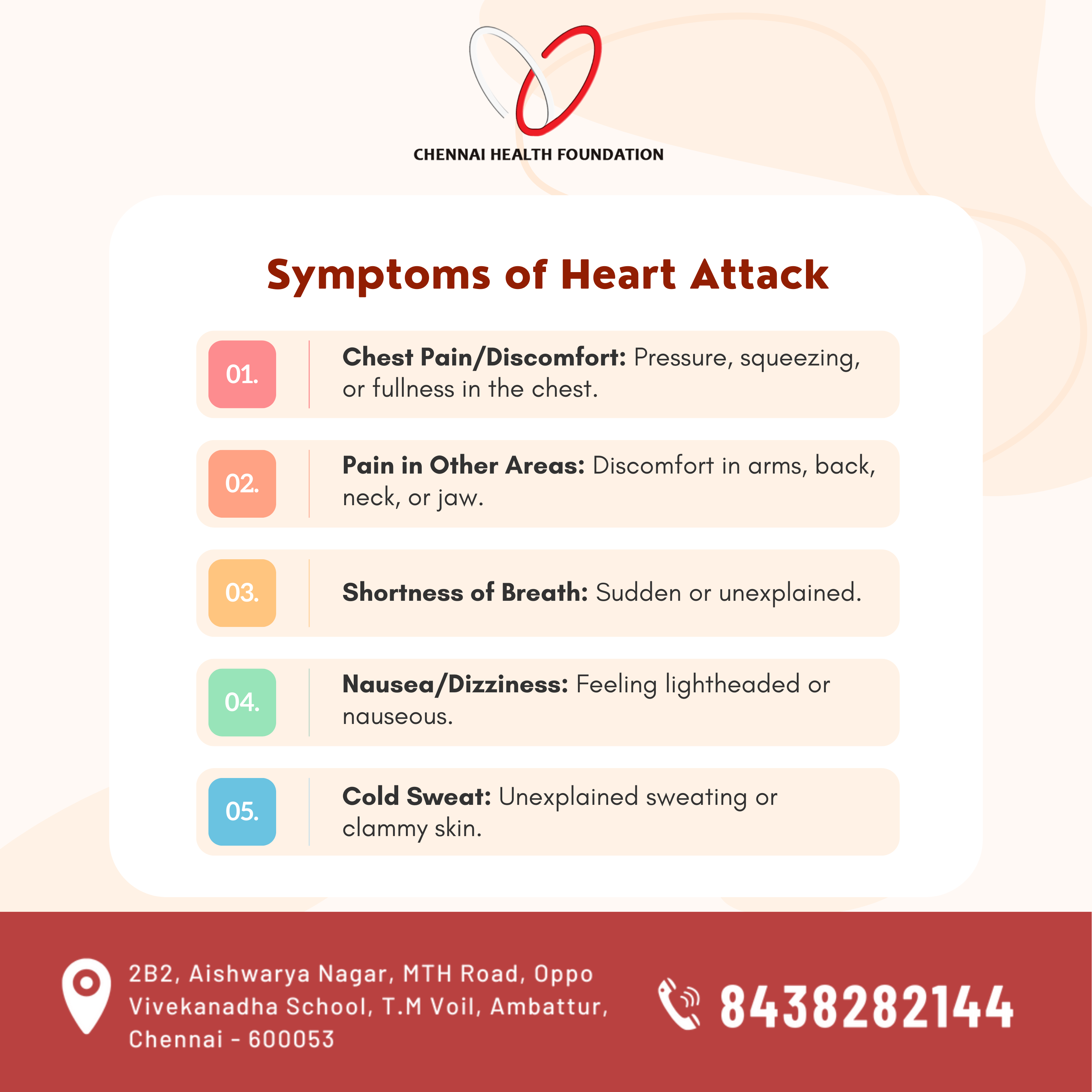 Knowing the symptoms of a heart attack can save a life! 🚨❤️